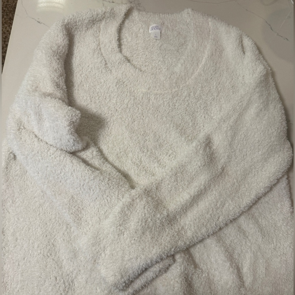 Stars Above Cozy White Sweatshirt